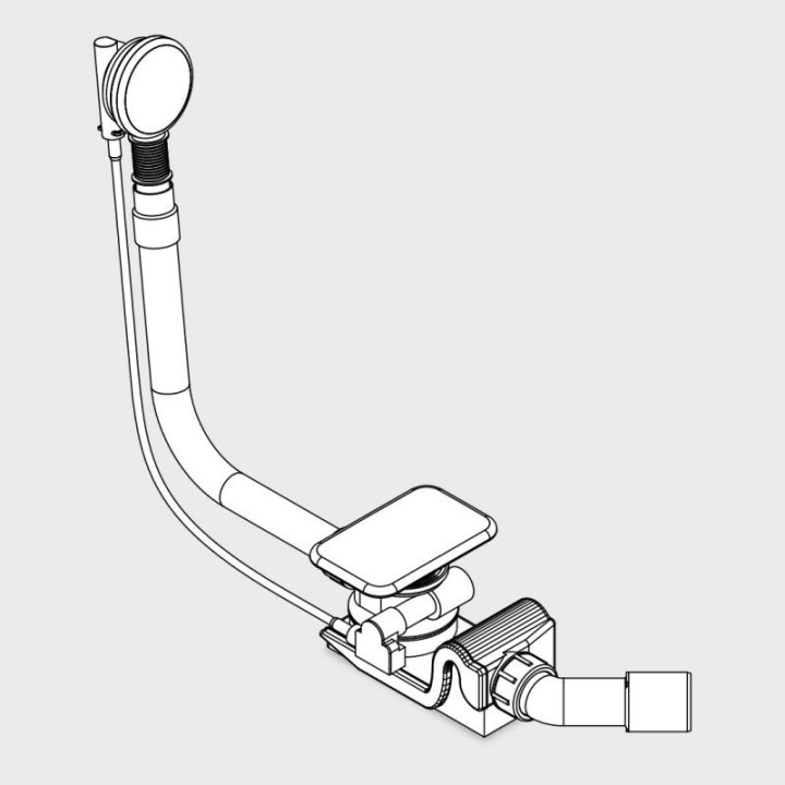 Specjalny zestaw odpływowo-przelewowy Kaldewei Asymmetric Duo KA4060 biały, emalionowana pokrywa i pokrętło- sanitbuy.pl