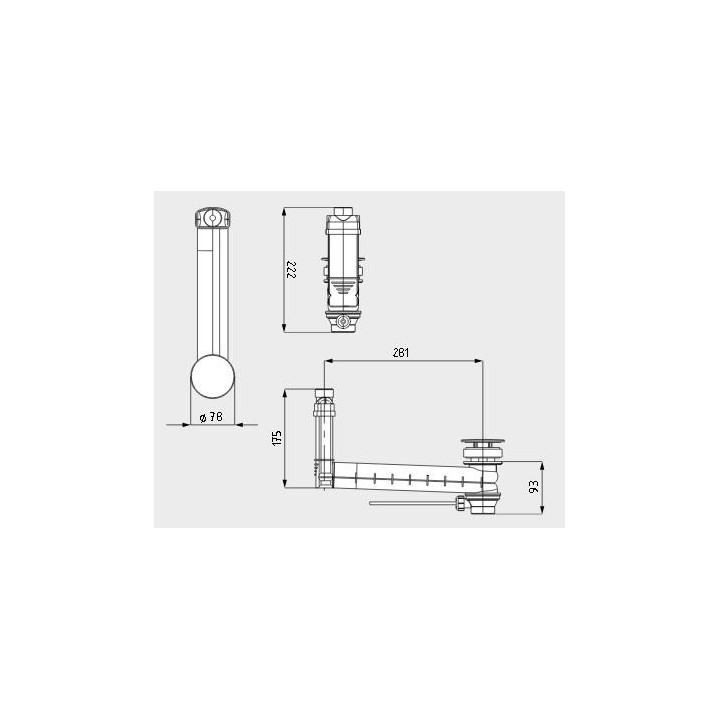 Armatura odpływowo-przelewowa Kaldewei CLOU z cięgnem przy baterii, okrągła pokrywa- sanitbuy.pl