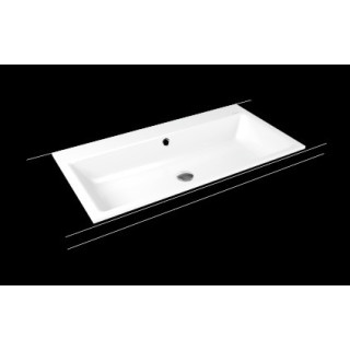 Umywalka wpuszczana w blat Kaldewei Puro 90 x 46 x 14 cm, biała, otwór na baterię, z przelewem, powierzchnia uszlachetniona- san