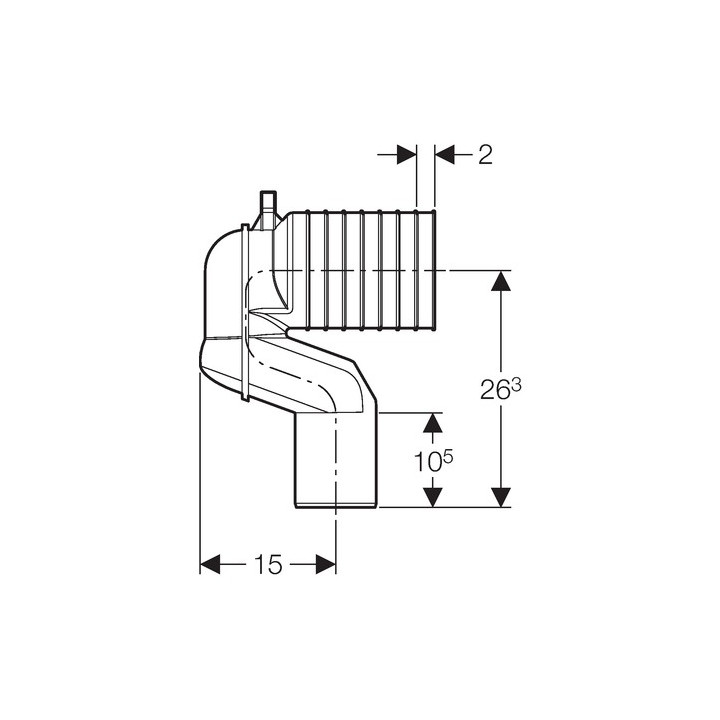Kolanko odpływowe P Geberit Monolith do muszli stojących z odpływem podłogowym, biały alpin- sanitbuy.pl