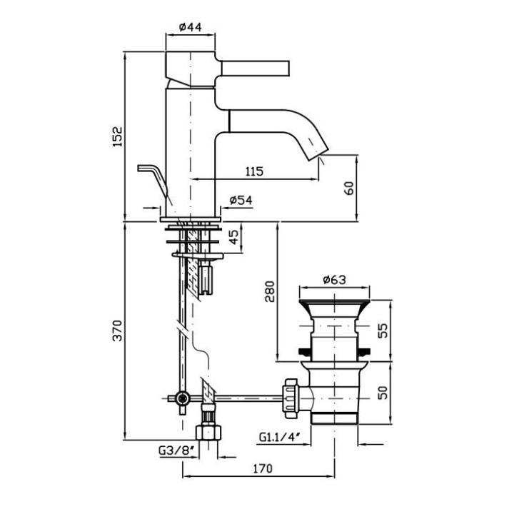 Bateria umywalkowa Zucchetti Pan jednouchwytowa, czarny mat, perlator- sanitbuy.pl
