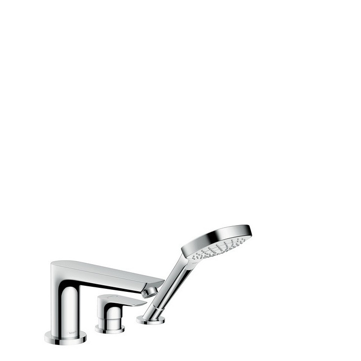 Bateria wannowa 3-otworowa Hansgrohe Talis E chrom, dł. 196 mm, montaż na brzegu wanny, el. zewnętrzny- sanitbuy.pl