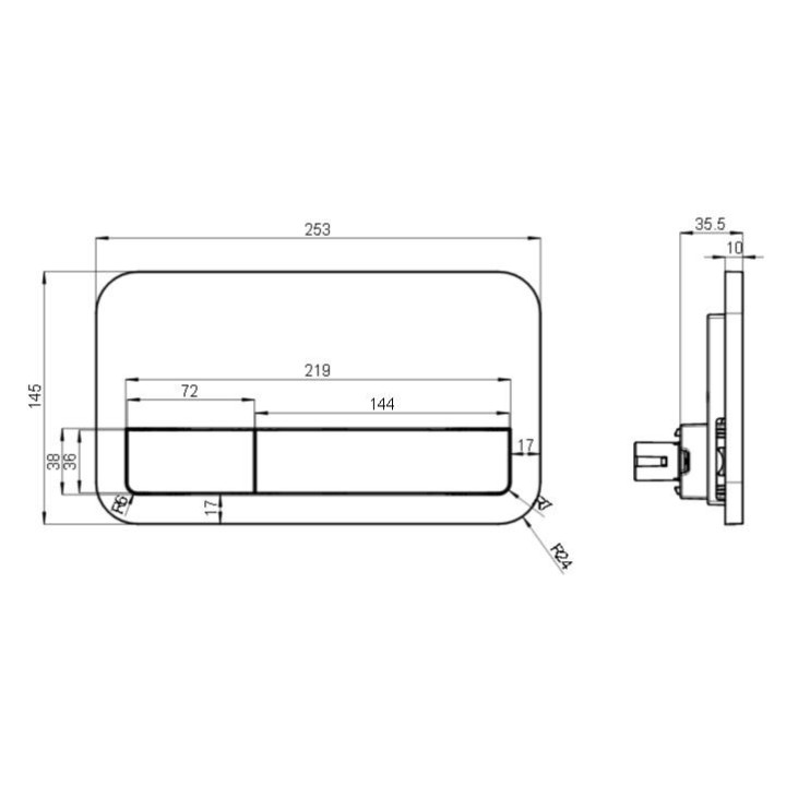 Przycisk spłukujacy Villeroy & Boch ViConnect biały, 27 x 16 cm- sanitbuy.pl