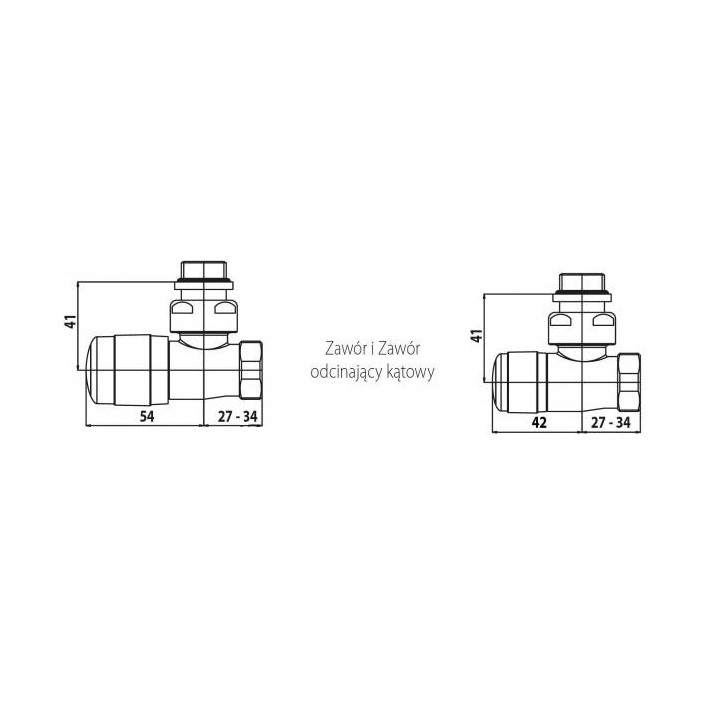Zestaw zaworów Irsap termostatycznych kątowy - chrom- sanitbuy.pl