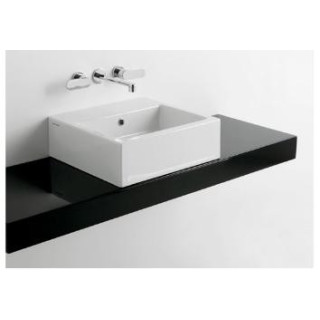 Półka pod umywalki Flaminia Nuda 95, 250-120 x 46 x 10 cm, czarny połysk, materiał: pietraluce- sanitbuy.pl