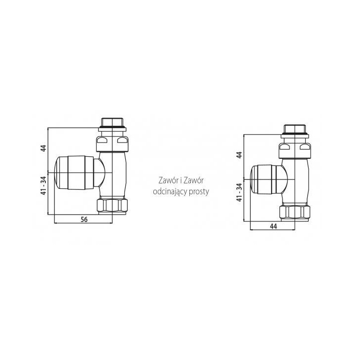 Zestaw zaworów Irsap termostatycznych kątowy, łącznik stalowy - biały- sanitbuy.pl
