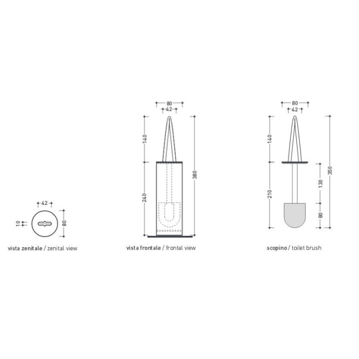 Szczotka Wc Flaminia Fold chrom, stojąca, wys. 38 cm- sanitbuy.pl