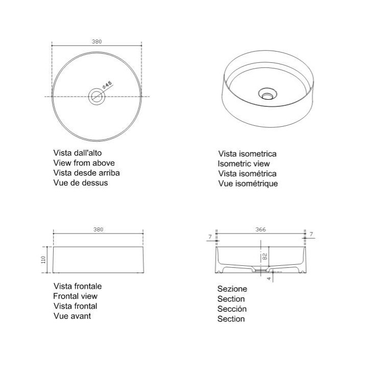 Umywalka nablatowa, prostokątna Galassia SmartB biała, 65 x 45 cm, z otworem na baterię- sanitbuy.pl