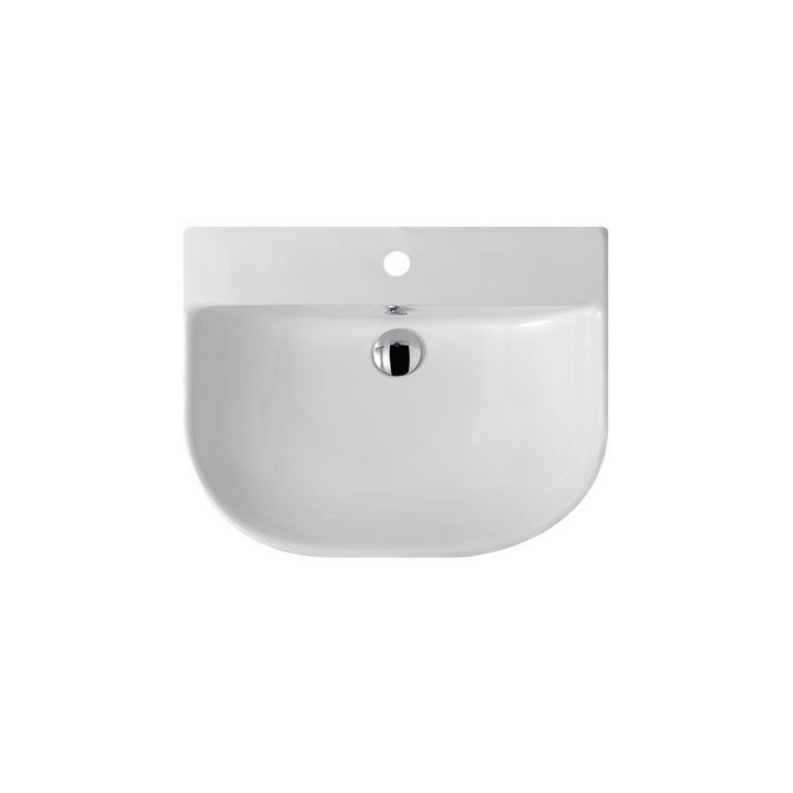 Umywalka wisząca Galassia Eden biała, 60 x 48 x 14 cm, otwór na baterię i przelew- sanitbuy.pl