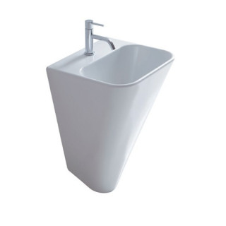 Umywalka zintegrowana z półpostumentem Galassia MEG11 biała, ścienna, 65 x 45 x 50 cm- sanitbuy.pl