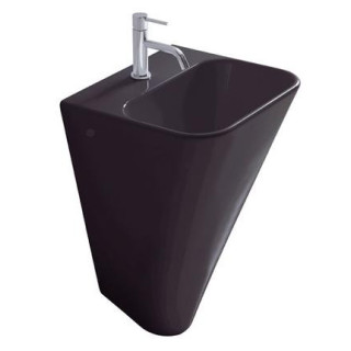 Umywalka zintegrowana z półpostumentem Galassia MEG11 biała, ścienna, 45 x 40 x 59 cm, otwór na baterię- sanitbuy.pl