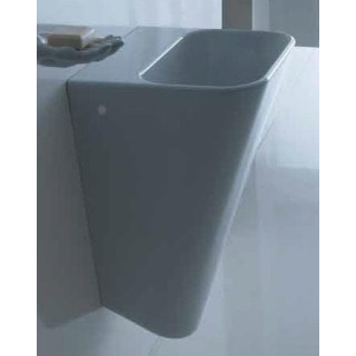 Umywalka zintegrowana z półpostumentem Galassia MEG11 biała, ścienna, 45 x 40 x 59 cm, otwór na baterię- sanitbuy.pl