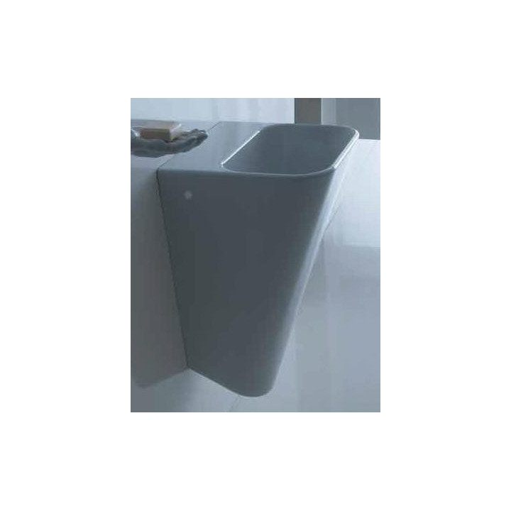 Umywalka zintegrowana z półpostumentem Galassia MEG11 biała, ścienna, 45 x 40 x 59 cm, otwór na baterię- sanitbuy.pl