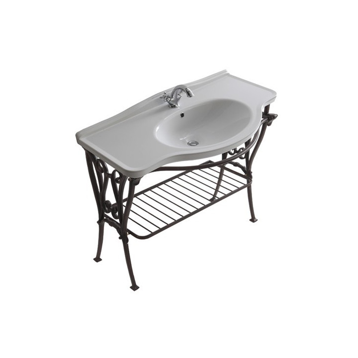 Stelaż podumywalkowy, wiszący Galassia Ethos chrom, półka i reling, do umywalek 110 cm, retro - sanitbuy.pl