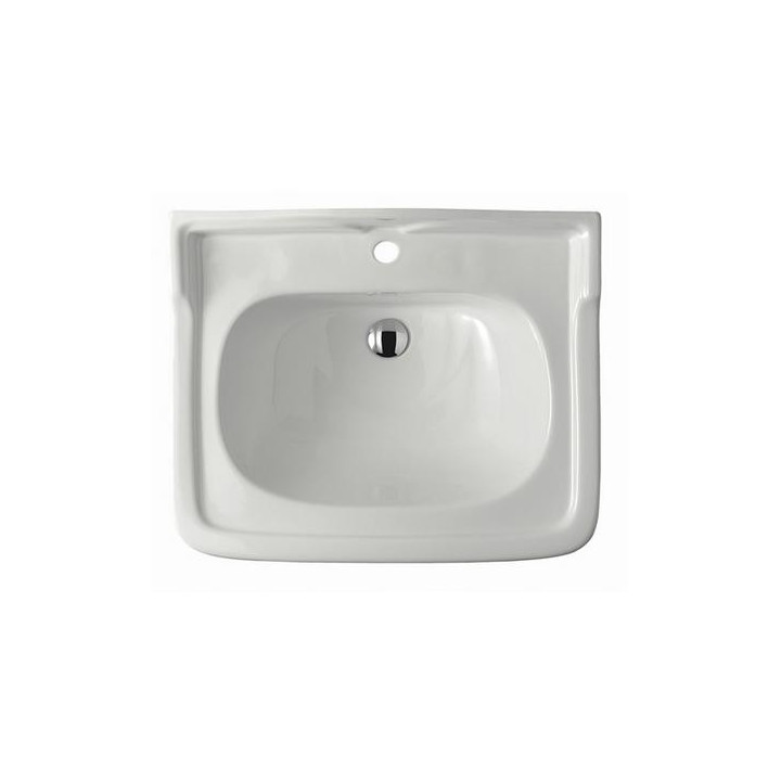 Umywalka wisząca/mocowana na postumencie Galassia Ethos biała, 71 x 58 x 27 cm, przelew, otwór na baterię, retro- sanitbuy.pl