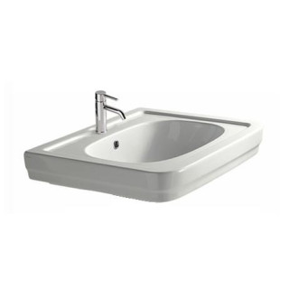 Umywalka wisząca/mocowana na postumencie Galassia Ethos biała, 60 x 51 x 24 cm, przelew, otwór na baterię, retro- sanitbuy.pl