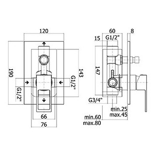 Bateria podtynkowa 2 - drożna Paffoni Elle / Effe- sanitbuy.pl