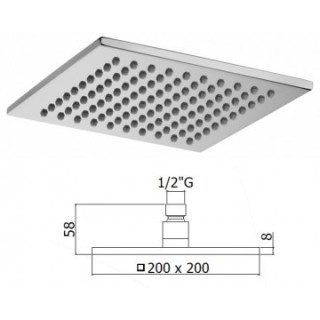 Deszczownica / sito natryskowe 200x200 Paffoni- sanitbuy.pl