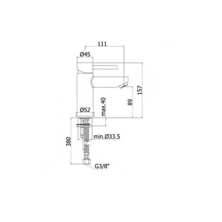 Bateria umywalkowa pionowa bez korka Paffoni Stick- sanitbuy.pl