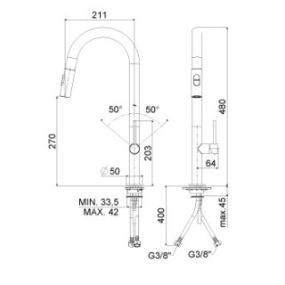 Bateria zlewozmywakowa stojąca Paffoni Chef- sanitbuy.pl