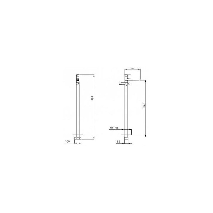 Bateria wannowa wolnostojąca z elementem montażowym Daniel Diva- sanitbuy.pl