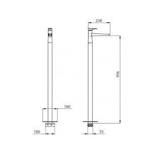 Bateria umywalkowa wolnostojąca z elementem montażowym Daniel Diva- sanitbuy.pl