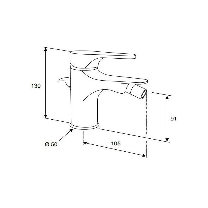 Bateria bidetowa pionowa bez korka Daniel Omega- sanitbuy.pl