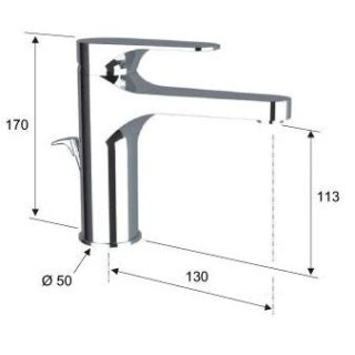 Bateria umywalkowa pionowa XXL bez korka Daniel Omega- sanitbuy.pl