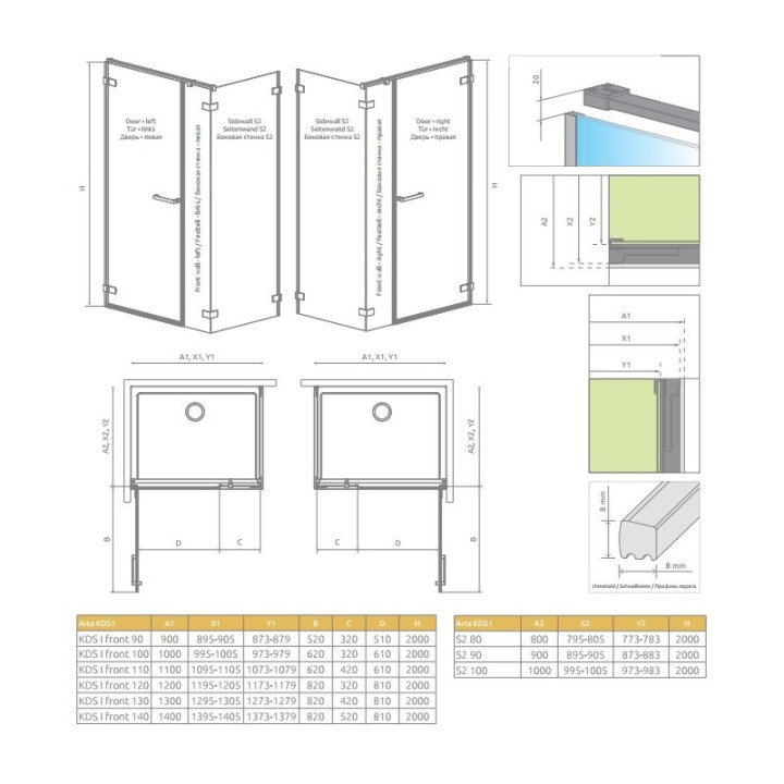 Radaway Arta KDD B kabina 100x100cm szkło przejrzyste- sanitbuy.pl