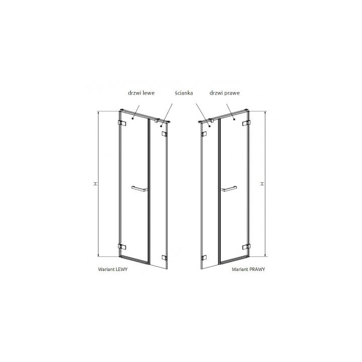 Drzwi prysznicowe 110cm x 200cm ze ścianką stałą lewe Radaway Arta DWS- sanitbuy.pl