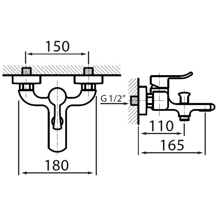 Bateria wannowa ścienna Vedo Cento- sanitbuy.pl