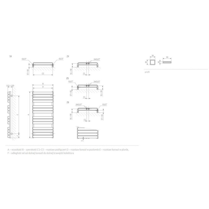 Grzejnik Terma Warp T 65,5x50 cm - kolor- sanitbuy.pl