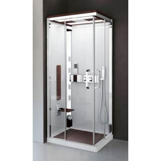 Kabina Novellini Nexis 1 90x90x209 cm z dachem i deszczownicą - wykończenie dąb- sanitbuy.pl