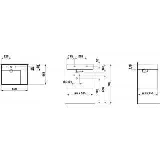 Umywalka ścienna 90x46 cm SaphirKeramik 1 otworowa Laufen Kartell- sanitbuy.pl