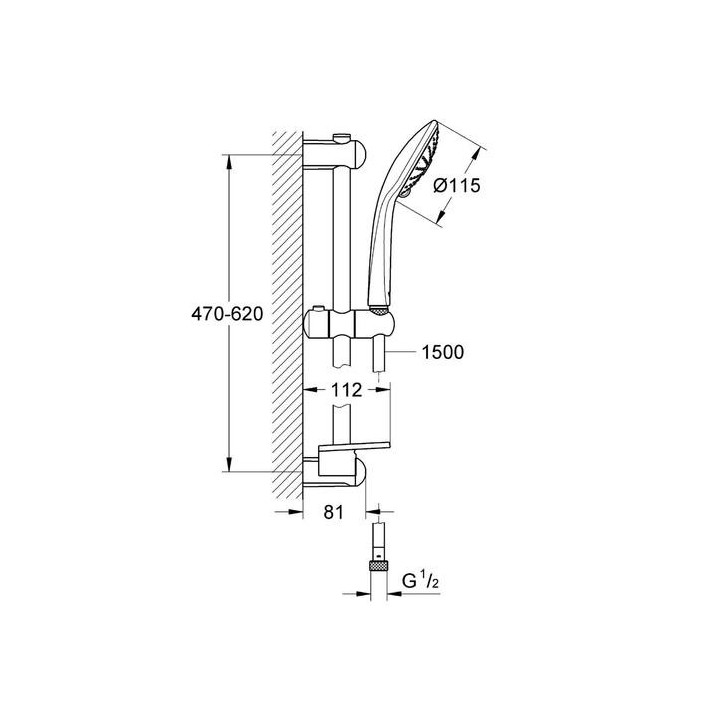 Zestaw z drążkiem prysznicowym, 3 strumienie Grohe Euphoria- sanitbuy.pl