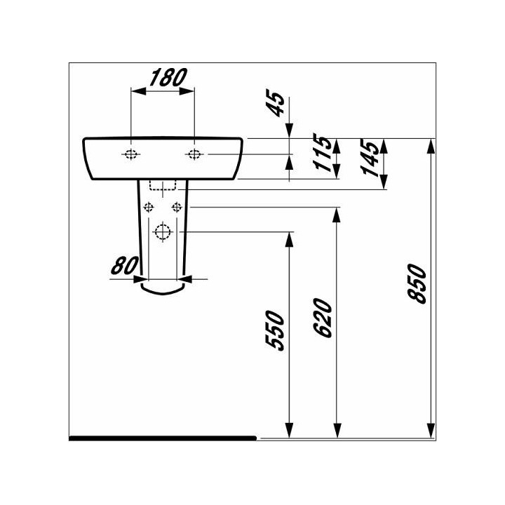 Umywalka ścienna 450x340mm z otworem na baterię Laufen Pro A- sanitbuy.pl