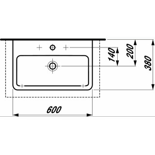 Umywalka wisząca 60x38cm z otworem na baterie, biała Laufen Pro S- sanitbuy.pl