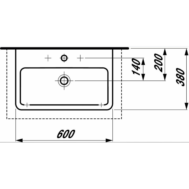 Umywalka wisząca 60x38cm z otworem na baterie, biała Laufen Pro S- sanitbuy.pl
