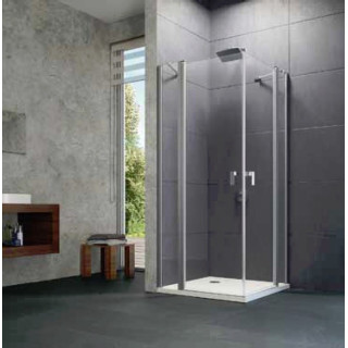 Drzwi skrzydłowe 4-kątne ze stałym segmentem 90cm Huppe Design pure- sanitbuy.pl