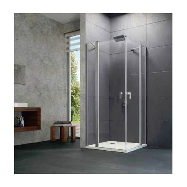 Drzwi skrzydłowe 4-kątne ze stałym segmentem 90cm Huppe Design pure- sanitbuy.pl