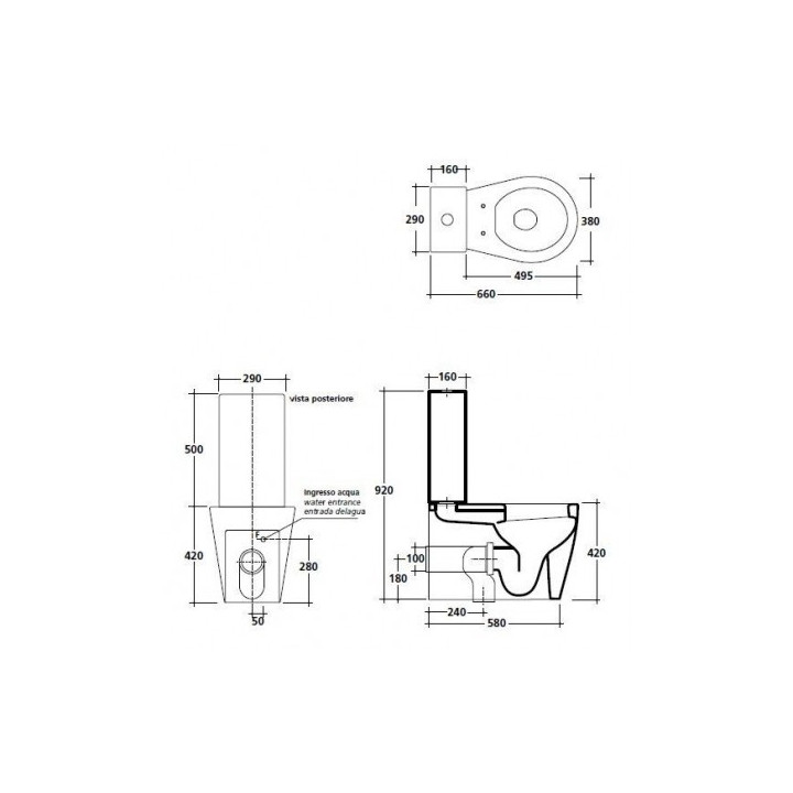 Spłuczka ceramiczna Galassia Midas 29x16xh50- sanitbuy.pl