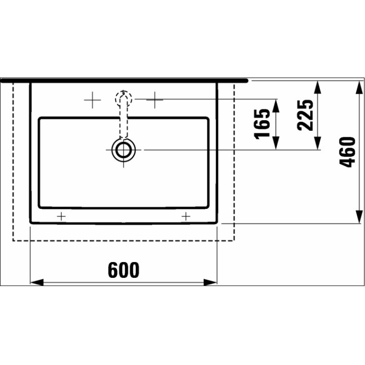 Umywalka nablatowa z otworem na baterię 600x460 LAUFEN LIVING CITY- sanitbuy.pl