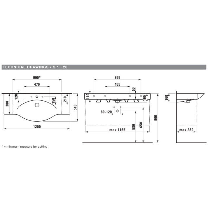 Umywalka  Laufen Palace  120x51 cm- sanitbuy.pl