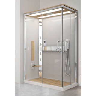 Kabina Novellini Nexis 1 100x80x234 cm lewa z dachem,sauną i deszczownicą - wykończenie biały- sanitbuy.pl