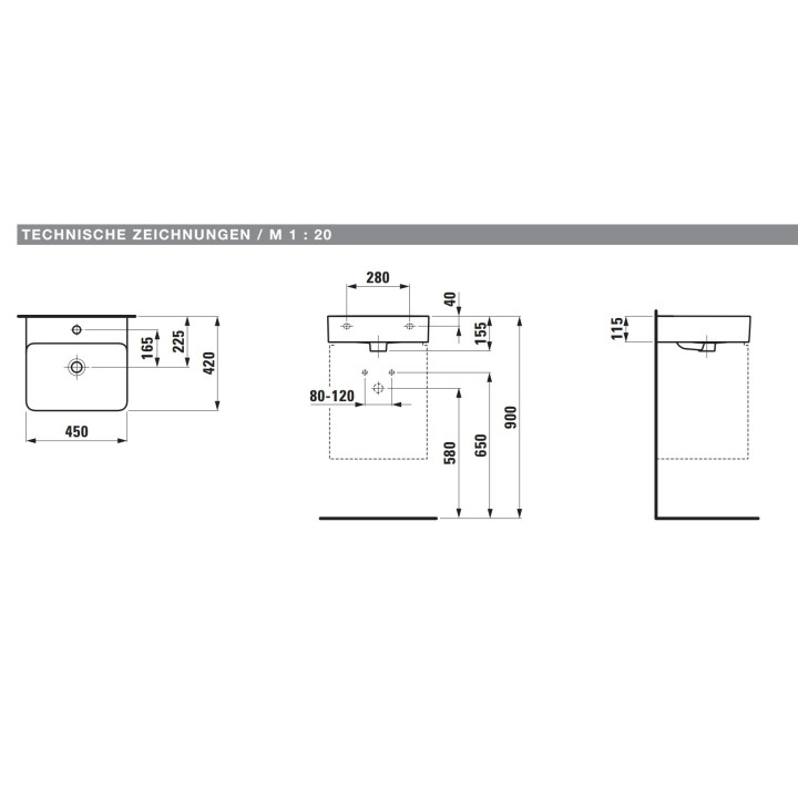 Umywalka podwieszana Laufen Val 45x42 cm, SaphirKeramik z jednym otworem na baterię, biała- sanitbuy.pl
