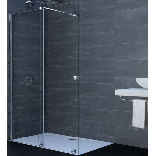 Drzwi suwane Huppe Xtensa Pure Walk-In 1401 - 1600 mm, lewe, 1-częściowe, el. stały, przezroczyste Anti-Plaque, srebrny połysk- 