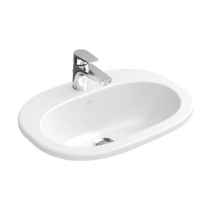 Umywalka Villeroy & Boch O.Novo, nablatowa, Biały Alpin, 560x405 mm, 1 lub 3 otworowa, z przelewem- sanitbuy.pl