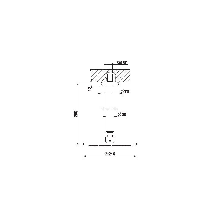 Deszczownica ścienna 306mm Gessi Goccia czarny mat- sanitbuy.pl