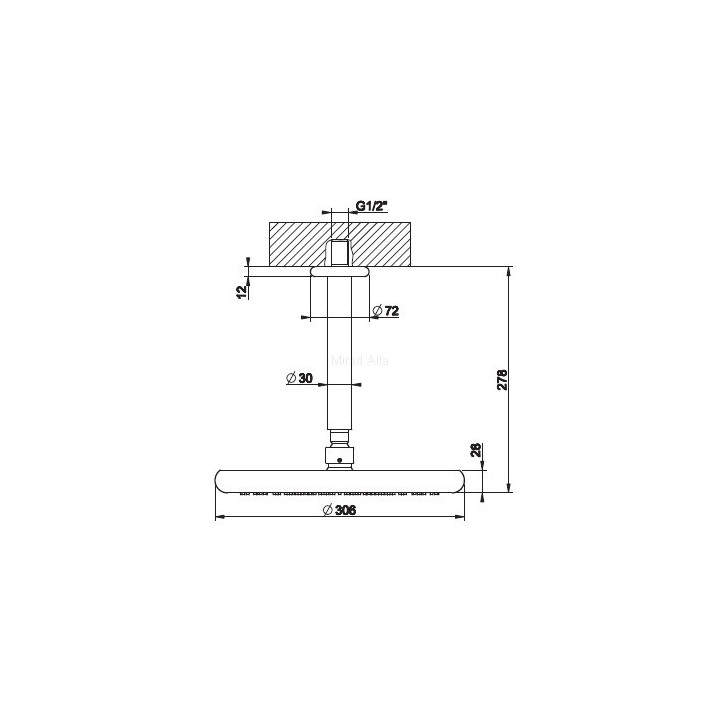 Deszczownica ścienna 216mm Gessi Goccia czarny mat- sanitbuy.pl