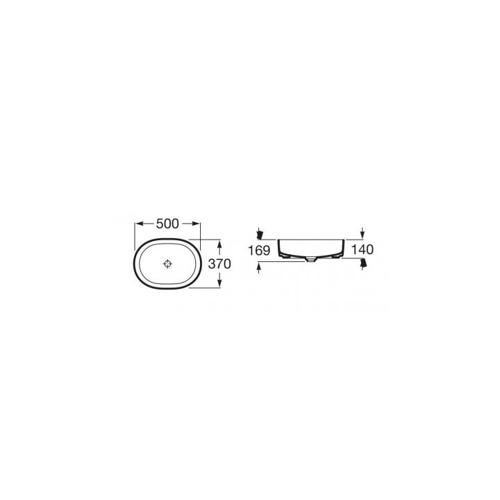 Umyvadlo na postavení na desku 37x37cm Roca Inspira Round kulatá bílá- sanitbuy.pl